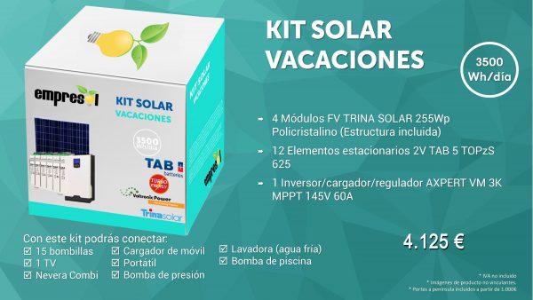 Kit Solar Aislado 3500Wh/día - Imagen 2